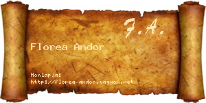 Florea Andor névjegykártya